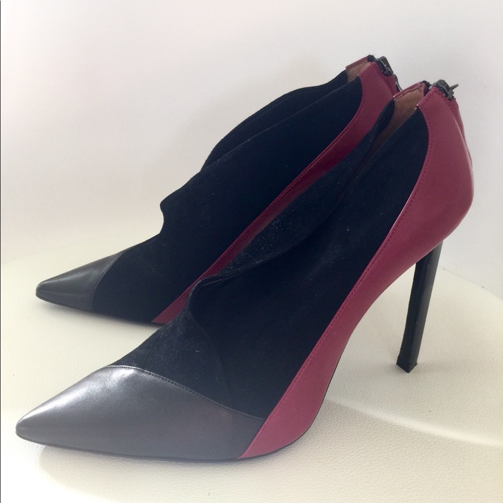 Roland Mouret Red & Black Leather Heels / Euro 41